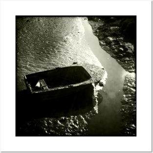 Boat in the Mud - Norfolk, UK Posters and Art